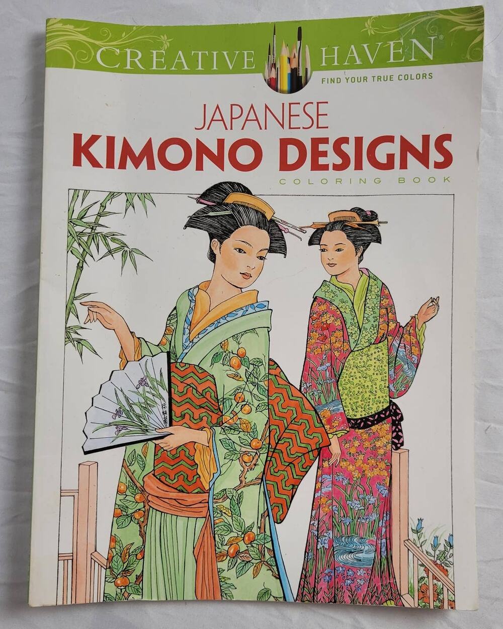 Creative Haven Japanese Kimono Designs Coloring Book